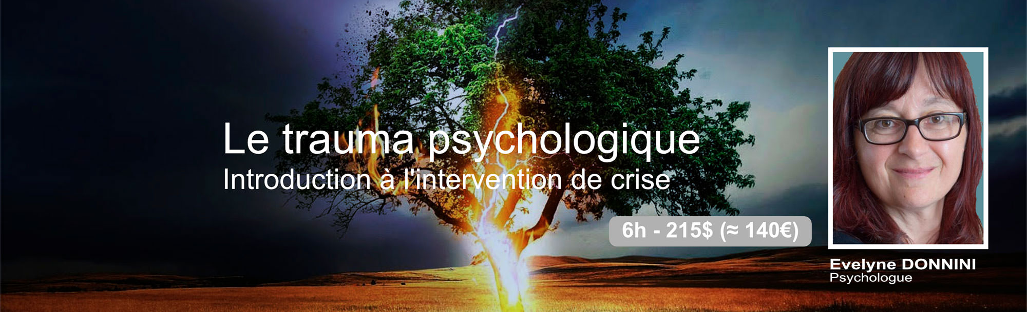 Formation en psychologie avec Evelyne DONNINI - Intervention de crise en contexte de traumatisme psychologique